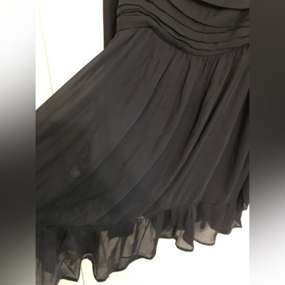 NWT Abercrombie Long Sleeve Black Ruched Babydoll Mini Dress (L tall) - Picture 2 of 6